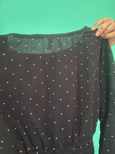 Polka Dot Bell Sleeve Top