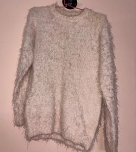 Fluffy White Sweater
