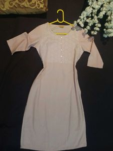 Aurelia Formal/Casual Baby Pink Cotton Kurti-S