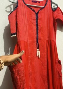 Cold Shoulder Long Kurta