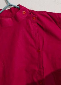Designer Pink Button-Up Top
