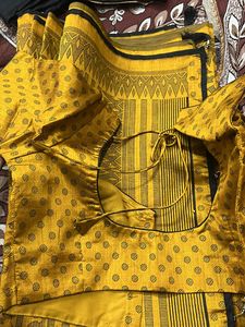 Mustard Saree With Blouse