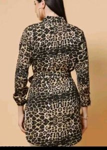 Leopard Print Shirt Dress