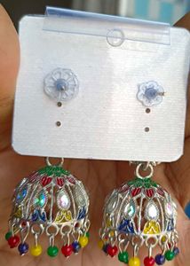 Peacock Styled Jumka - Silver