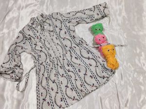 Printed Tie Neck Top