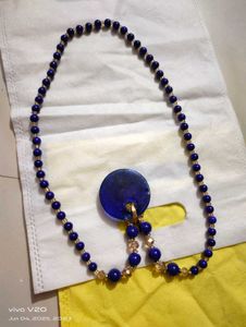 Statement Blue Beaded Necklace