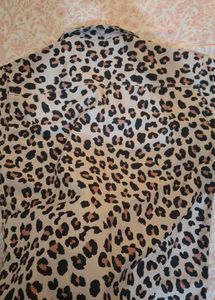 Leopard Print Button-Up Shirt