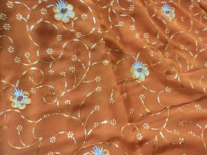 Orange Floral Saree