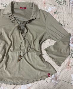 Y2K Cottagecore Beige Top