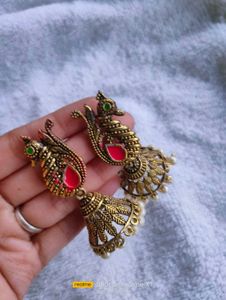 Peacock Jhumka Earrings