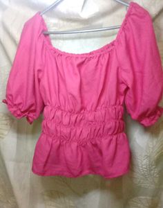 Pink Puff Sleeve Top