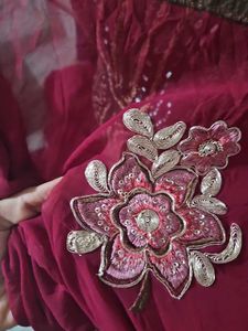 Maroon Embroidered Dupatta