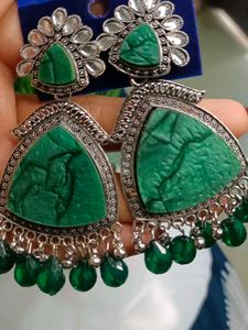 Green Oxidised Earrings