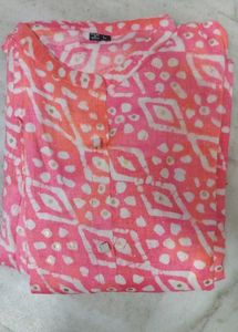 Chanderi Pink Printed Dress
