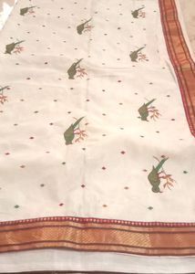 Beautiful Peacock Printed Saree With Blouse