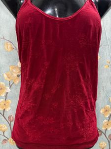 Red Embroidered Cami