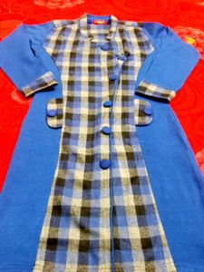 New Warm Blue Plaid Dress