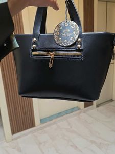 Black Leather Sling Bag New