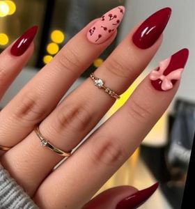 Maroon Press-On Nails