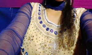 Blue Gown Suit With Dupatta