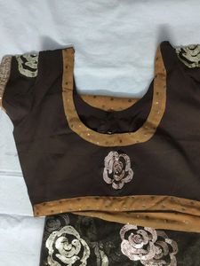 Sequence Work Saree And Stitched Blouse