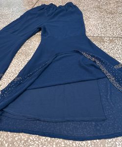 Elegant Blue Ethnic Gown Shrara Fancy Dress