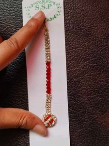 Red Beaded Crystal Tikka