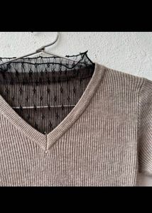 Black Mesh Detailing Top