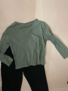 Olive Green Long Sleeve Top