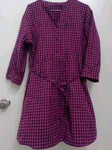 Cute Purple Checkered Dress