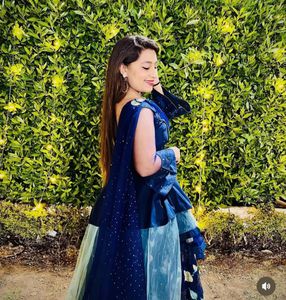 Stylish Blue Lehenga Choli With Cancan Inside