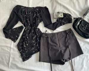Set Of Asymmetrical Top And Skorts