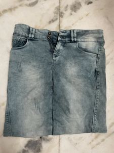 Denim Blue Mini Pencil Skirt