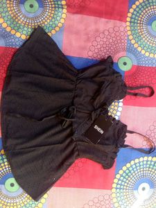 Stylish Black Ruffle Detail Dress 🥵🔥 || night we