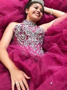Stunning Pink Embellished Prom Dress