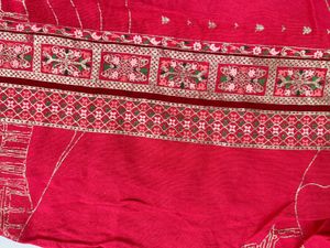Aurelia Pink And Golden Straight Kurta - Medium