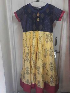 Elegant Yellow & Blue Kurta