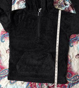 Fluffy Black Hoodie Victorias Secret Warm