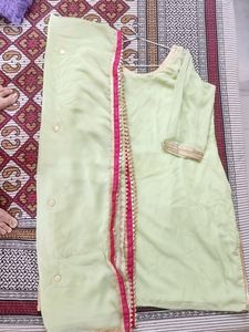 Ladies Shirt Sharara Set Fully Stiched.      Shirt Size-: Chest 44inch , Waist 52inch , Shirt Length 37inch           Sharrara Size-: Waist 52inch , Length 40inch , Hips 54-56inch