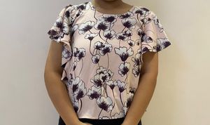 Floral Ruffle Sleeve Blouse