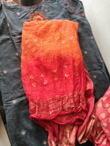Grey Embroidered Kurta Set