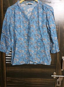 Ice Blue Rayon Top