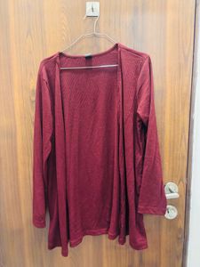 Burgundy Ribbed Coord Set