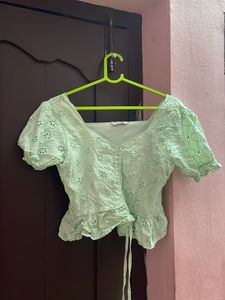 Mint Green Floral Top