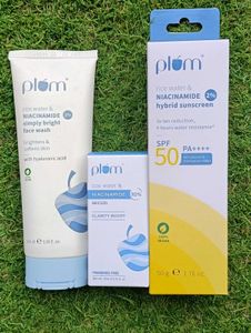 Plum Niacinamide & Rice Water Skincare Combo