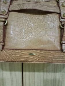 Vintage Tan Crocodile Embossed Handbag