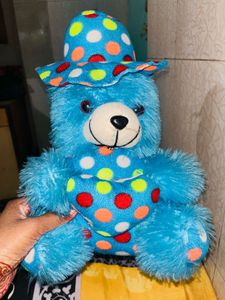 Cute Polka Dot Teddy Bear with Hat