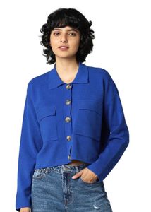 Aesthetic Blue Crop Cardigan ✨