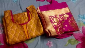 Gold & Pink Indian Dress  New Not Use