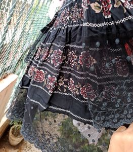Black mesh Off Shoulder Top